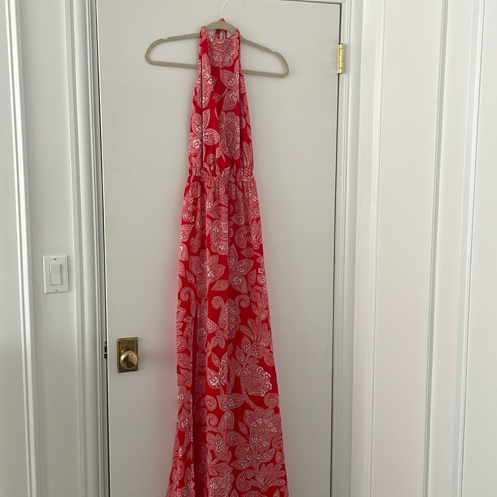 Show me your mumu red maxi halter dress